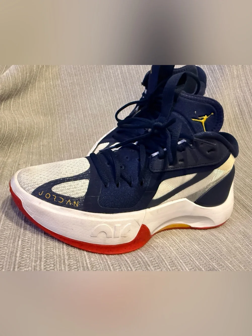 Jordan Zoom Separate Olympic DH0249-471 Midnight Navy Mid Top Lace-Up Mesh